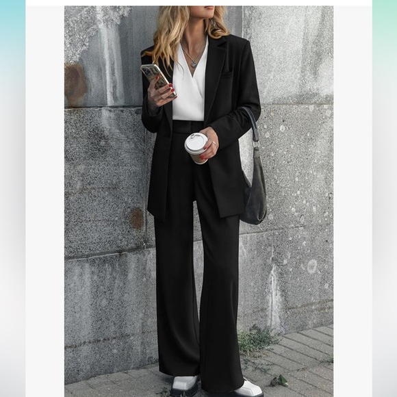 pretty garden Pants - Pretty Garden Womens 2 Piece Blazer Jacket And Wide Leg Pants
